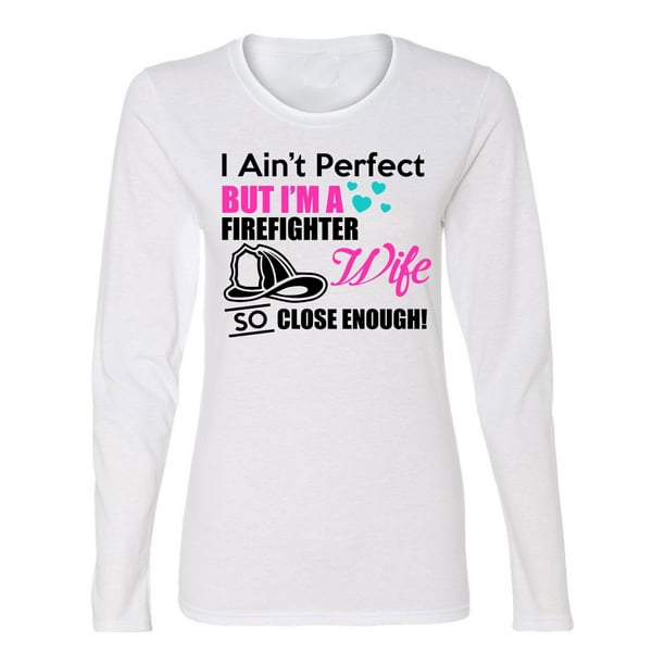 I Love My Firefighter Ladies Long-Sleeved T-Shirts Contrast Raglan Blouse Tops I Love My Firefighter Ladies Long-Sleeved T-Shirts Contrast Raglan Blouse Tops